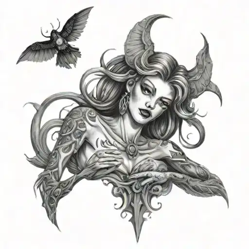 lilith full body tattoo design idea