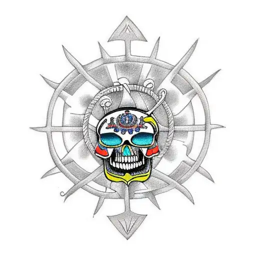 tree of life, skull, nautical, geometric tattoo design idea