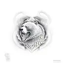 Bear eagle and snake  tattoo design idea