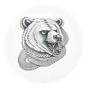 Bear eagle and snake  tattoo design idea