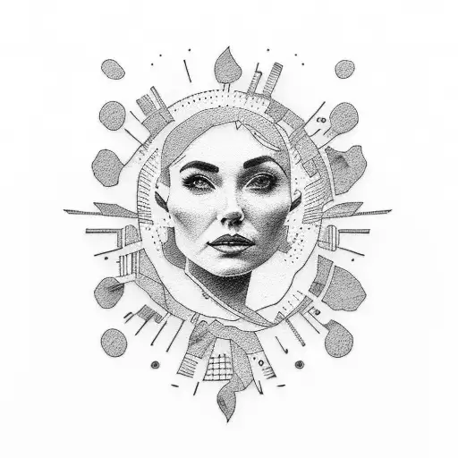 Portrait of your mom with a film strip background tattoo design idea