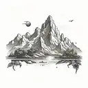 An abstract interpretation of South America's diverse landscapes, with a focus on Colombia's lush jungles and Andean mountain ranges, using dotwork style for a textured effect tattoo design idea