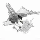 Rowan tree,hawk tattoo design idea