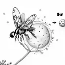 Rowan tree,fairy,hawk,ladybug,W.I.S.E. tattoo design idea