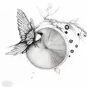 Rowan tree,fairy,hawk,ladybug,W.I.S.E. tattoo design idea