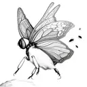 Rowan tree,fairy,hawk,ladybug tattoo design idea