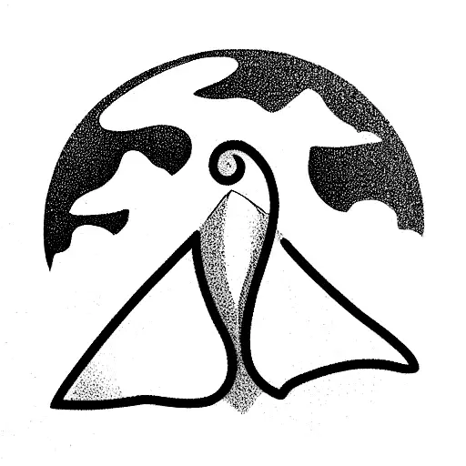 c shaped logo, Waterfall, mountains, peace dove tattoo design idea