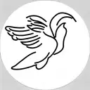 Waterfall in the mountains, peace dove,  tattoo design idea