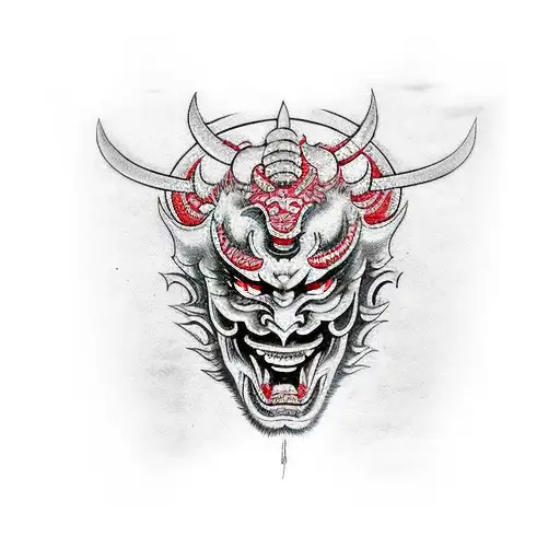 Sketch of tattoo art, gargoyle devil mask Stock Photo - Alamy