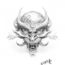Two Chinese devil masks tattoo design idea