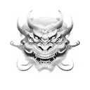 Two Chinese devil masks tattoo design idea