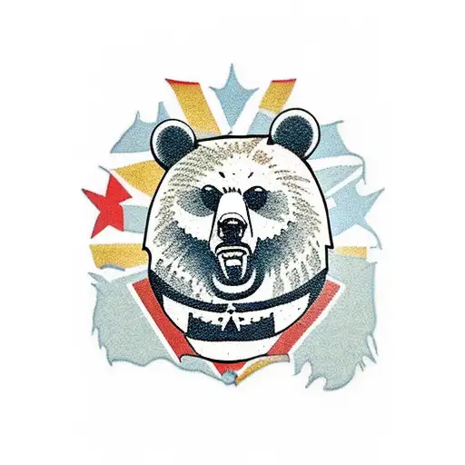 communist bear  tattoo design idea