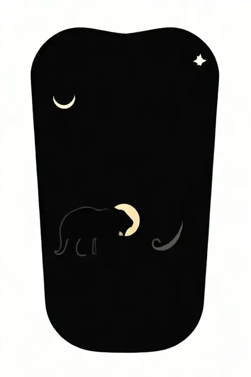 moon with leo lion and capricorn ram loving each other inside tattoo design idea