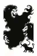 moon with leo lion and capricorn ram love inside representing tattoo design idea