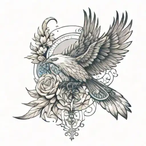 Design a tattoo incorporating elements from Fourth Wing, ACOTAR, Throne of Glass tattoo design idea