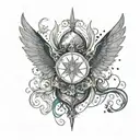 Design a tattoo incorporating elements from Fourth Wing, ACOTAR, Throne of Glass tattoo design idea