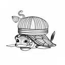 Turtle with Vietnamese hat tattoo design idea