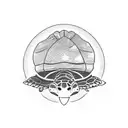 Turtle with Vietnamese hat tattoo design idea