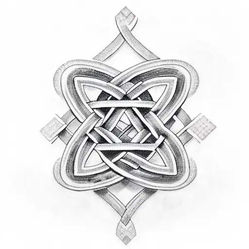 greek mythology entangled in an endless knot tattoo design idea