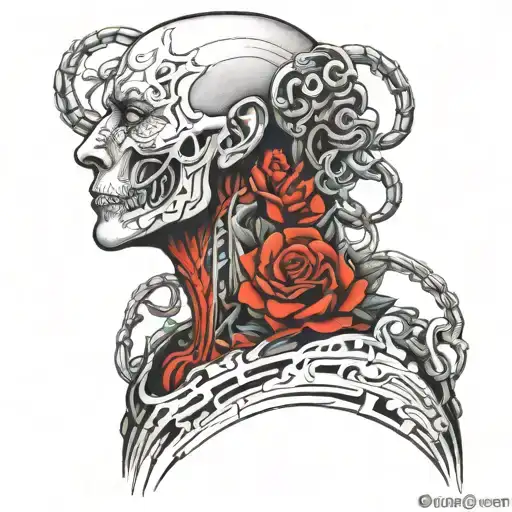 bionic Neck left side tattoo design idea