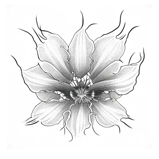  red spider lily with dad tattoo design idea