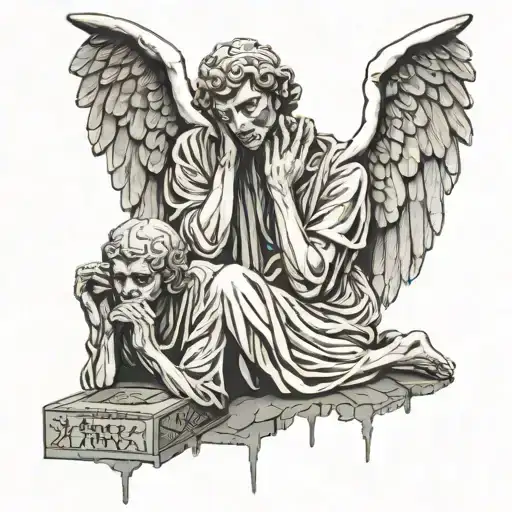 weeping angels he no evil speak no evil hear tattoo design idea