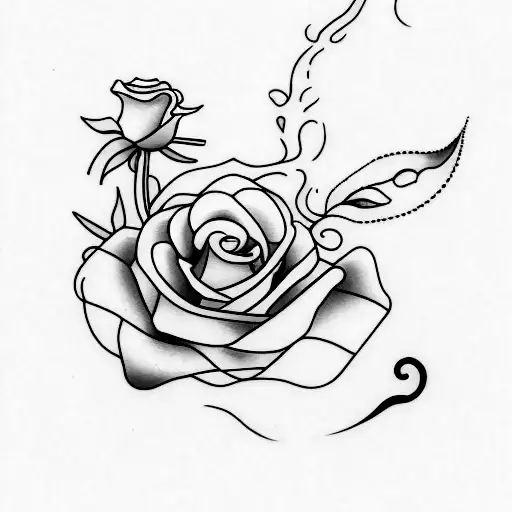 Oyster with roses tattoo design idea