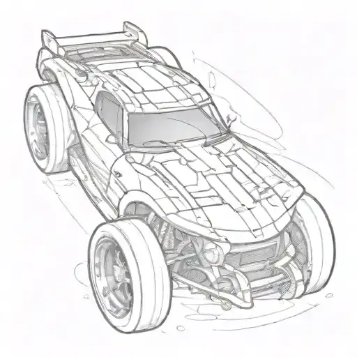 Design a hot wheels car tattoo design idea