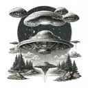 ufo abduction tattoo design idea