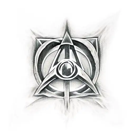 Deathly hallows 3d tattoo design idea