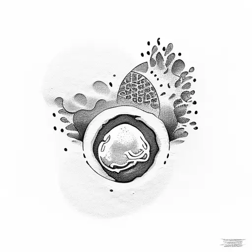 fried egg with cat paw in the middle\ tattoo design idea