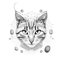 fried egg with cat paw tattoo design idea