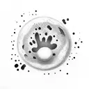 fried egg with paw print as yolk tattoo design idea