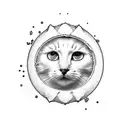 fried egg with cat paw in the middle\ tattoo design idea
