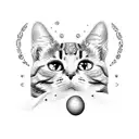 fried egg with cat paw in the middle\ tattoo design idea