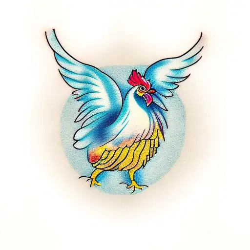 silkie chicken tattoo design idea