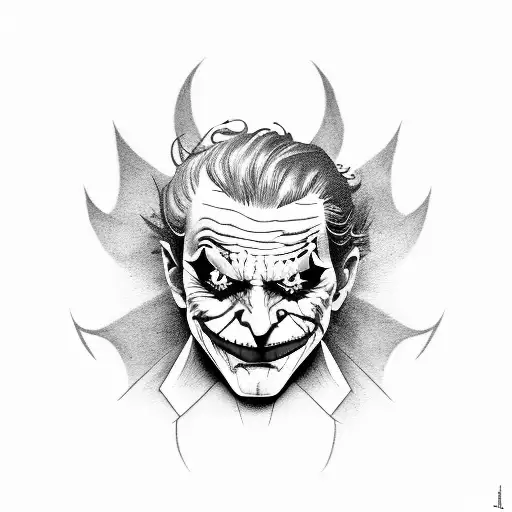 joker haha tattoo design idea