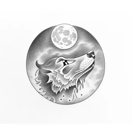 full moon tattoo design idea