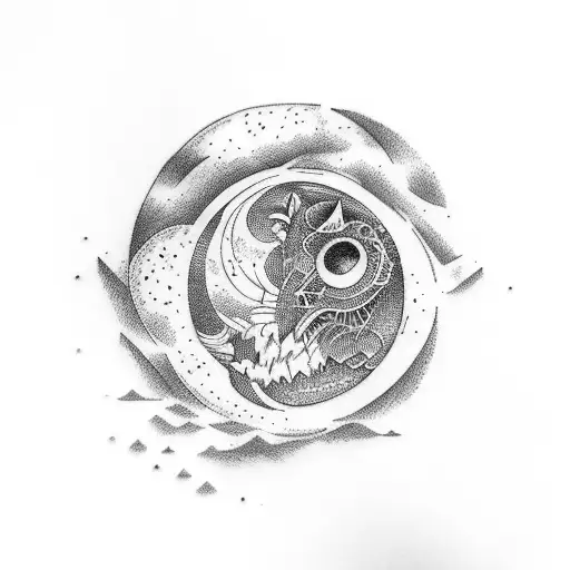 full moon tattoo design idea