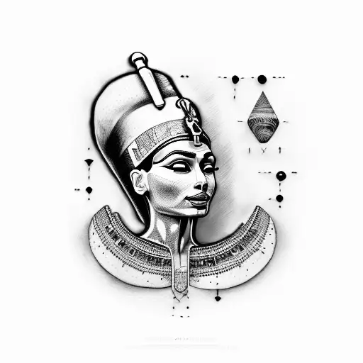 nefertiti chicanos tattoo design idea