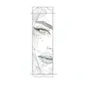 a girl with red lipstick on her face tattoo design idea