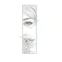 a girl with red lipstick on her face tattoo design idea