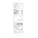 a girl with red lipstick on her face tattoo design idea