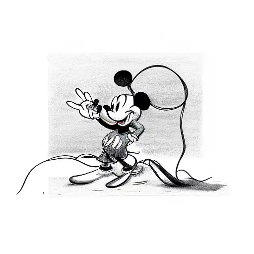 Depressed Mickey mouse tattoo design idea