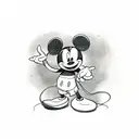 Depressed Mickey mouse tattoo design idea