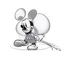 Depressed Mickey mouse tattoo design idea