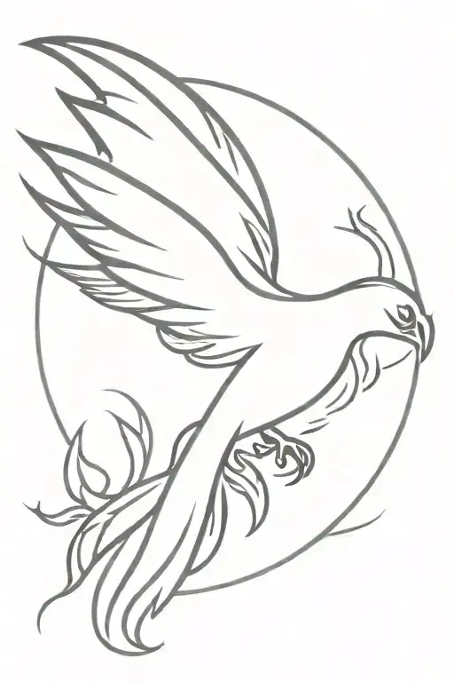 Phoenix rising from flames abstract    tattoo design idea