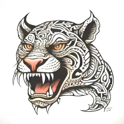 aztec jaguar tattoo design idea
