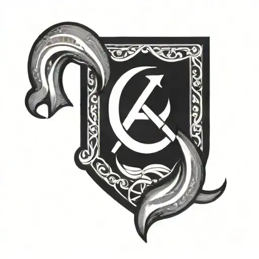 Think of the communist symbol of sickle and hammer, but instead of sickle there should be a crescent and instead of a ha tattoo design idea