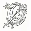 Think of the communist symbol of sickle and hammer, but instead of sickle there should be a crescent and instead of a ha tattoo design idea